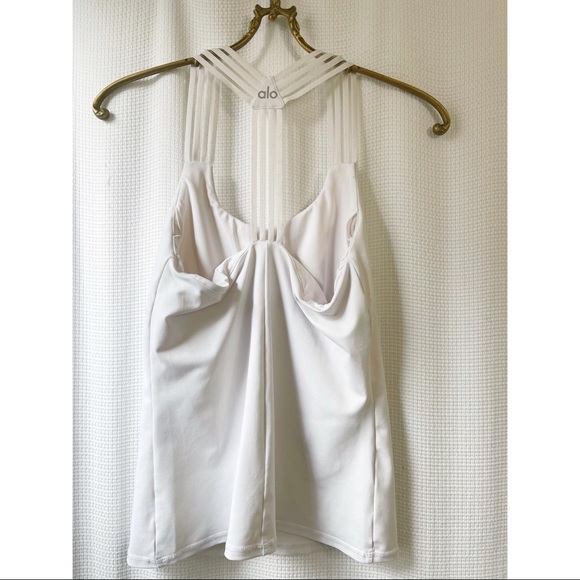 Alo Yoga t back white tank top - Picture 2 of 3